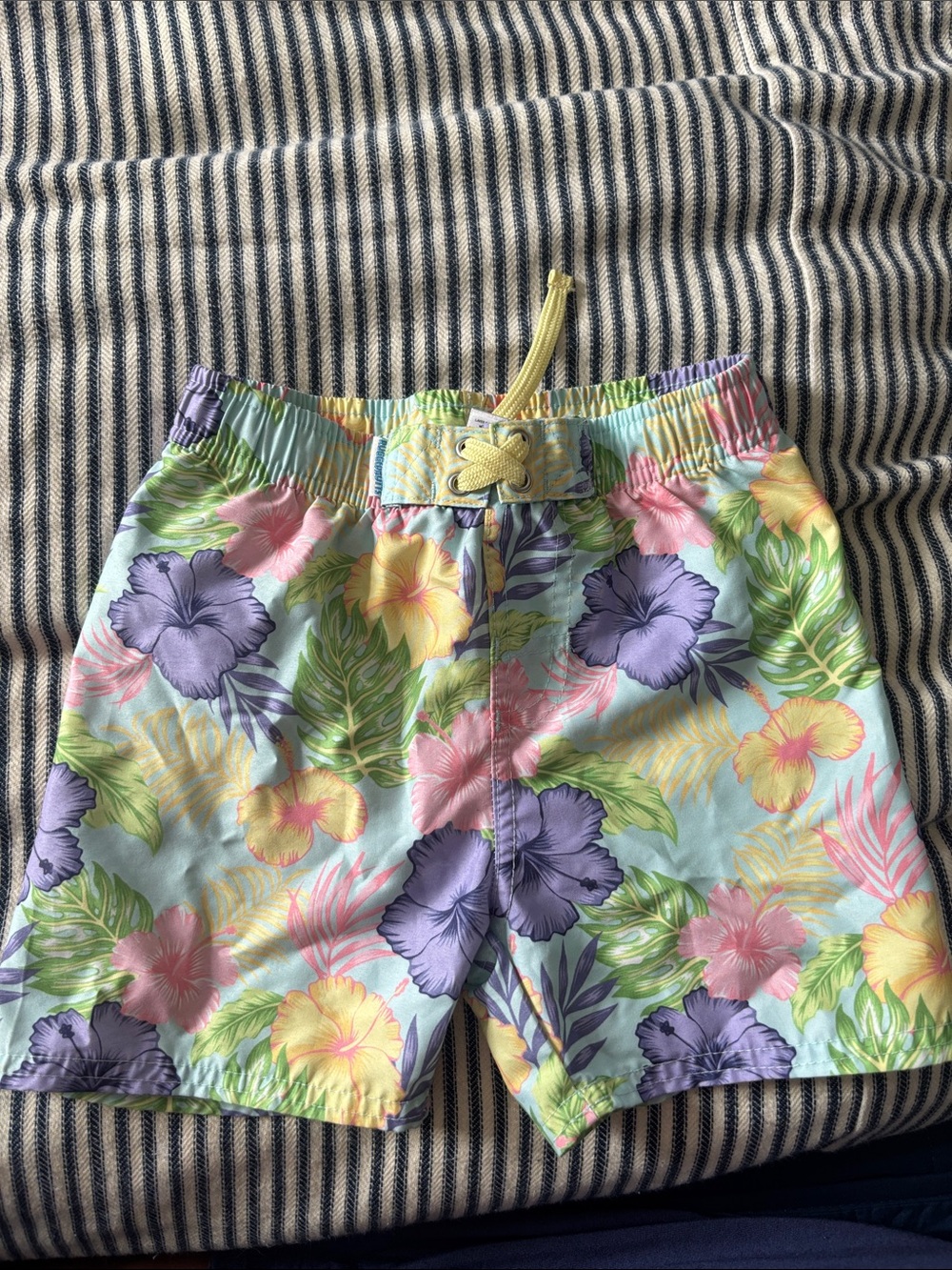 Kids Floral Swim Trunks in Pastel Multi
